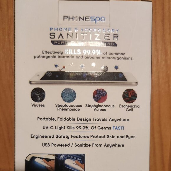 New In Box Phonespa Phone Sanitizer Portable UV-C Wand - Picture 3 of 5